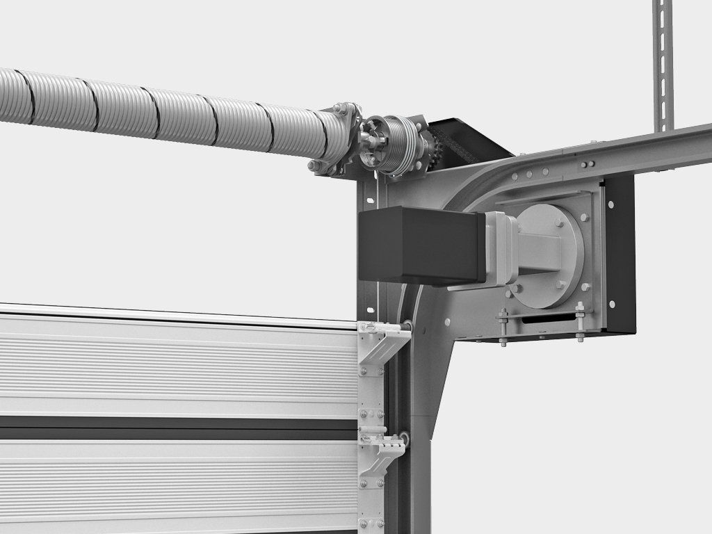Блок управления и электропривод, оснащенный системой аварийной разблокировки.